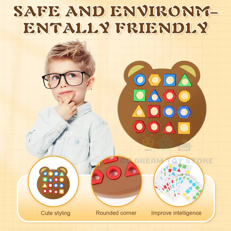 DIY Geometric Shape Color Matching 3D Puzzle Baby Montessori Learning Educational Interactive Battle Game Toys for Children Gift