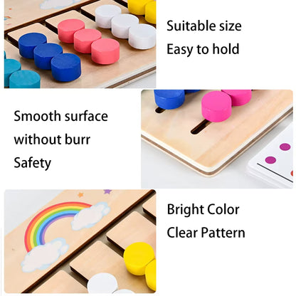 Montessori Learning Toys Mobile Color and Shape Puzzle,Matching Brain Teasers Logic Game Early Educational Wooden Toys for Kids