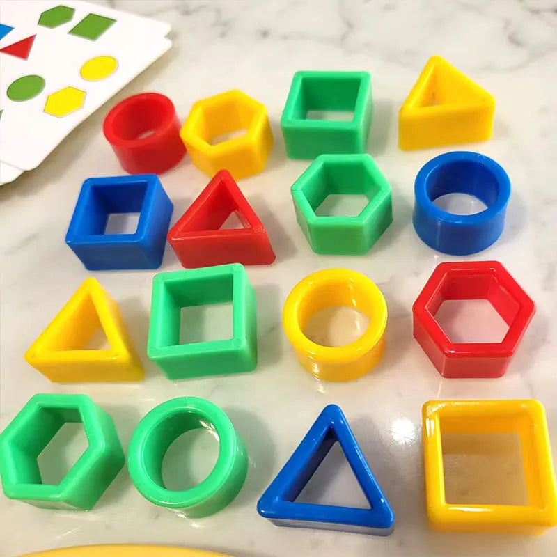 DIY Geometric Shape Color Matching 3D Puzzle Baby Montessori Learning Educational Interactive Battle Game Toys for Children Gift