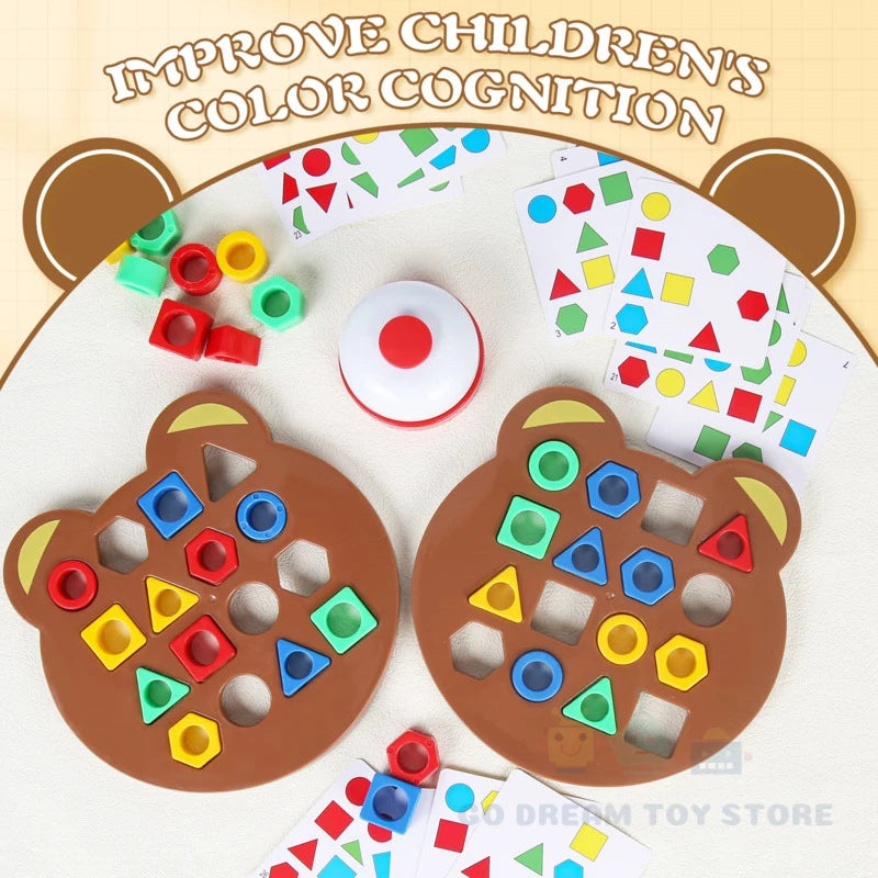 DIY Geometric Shape Color Matching 3D Puzzle Baby Montessori Learning Educational Interactive Battle Game Toys for Children Gift